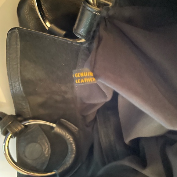 Alfani Soft Black Leather Shoulder Bag with Silver Color Closure - Picture 7 of 8